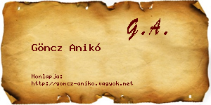 Göncz Anikó névjegykártya